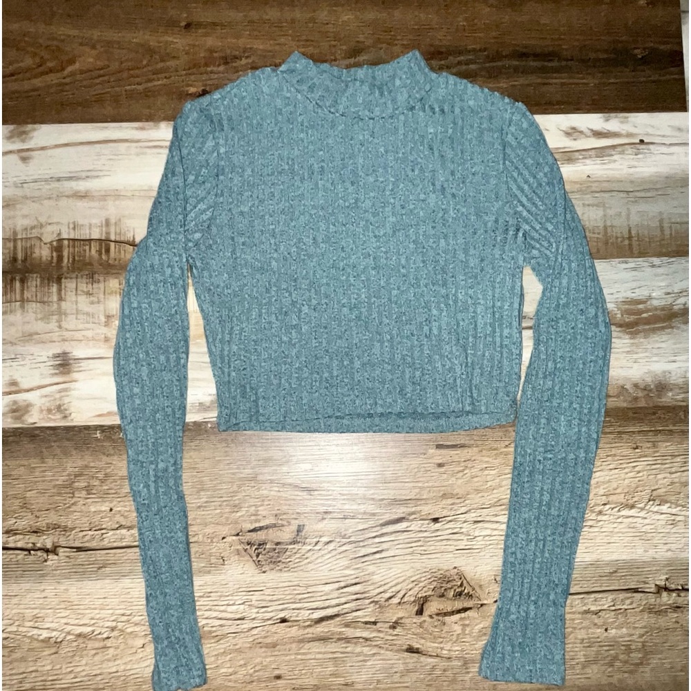 ✰ Forever 21 Teal Crop Turtleneck ✰